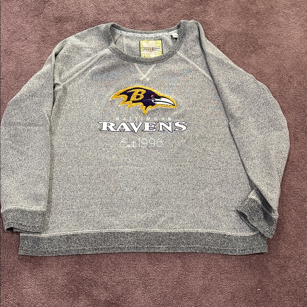 Tommy Bahama Gray Sweatshirt XL NFL Ravens